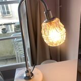 Vintage 70s chrome and marble lamp