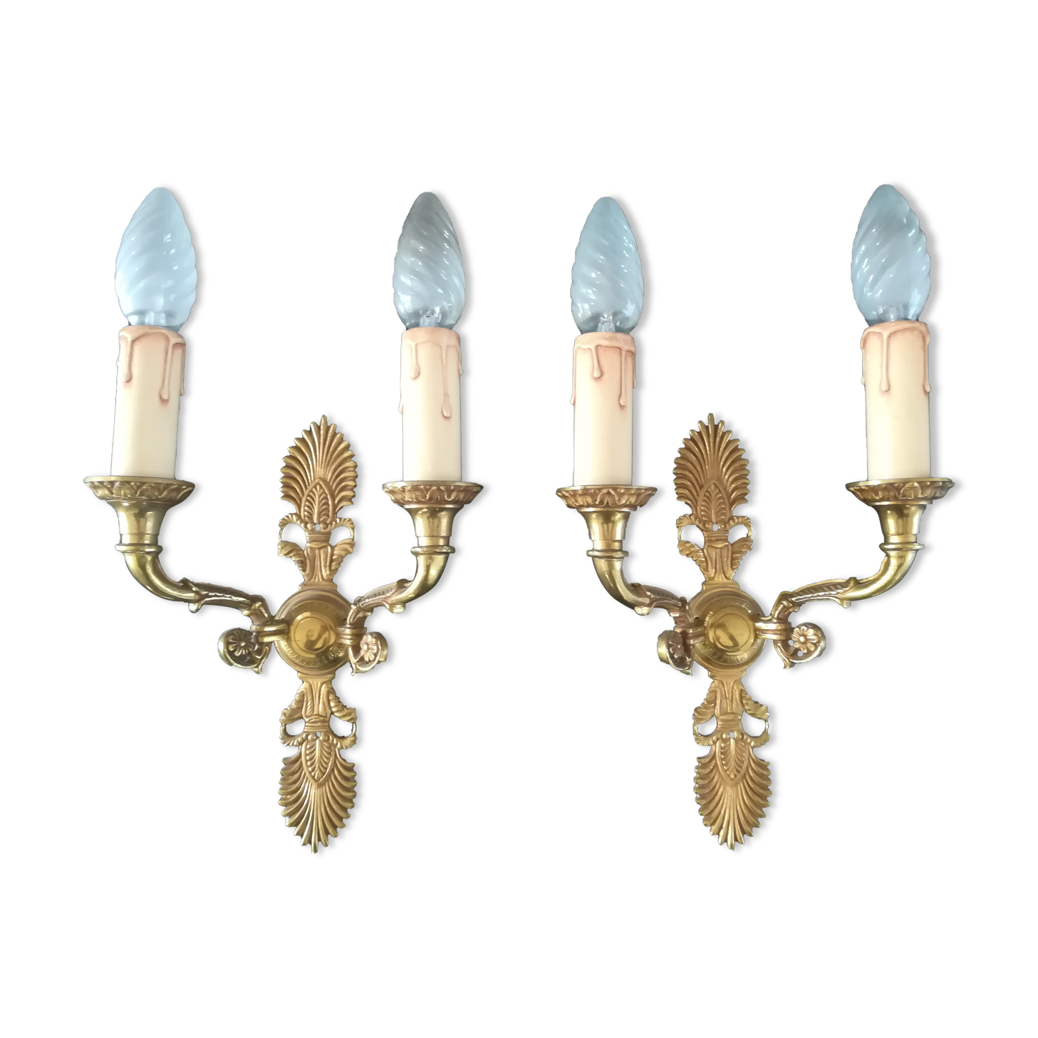 Paire d'appliques style Empire en bronze doré