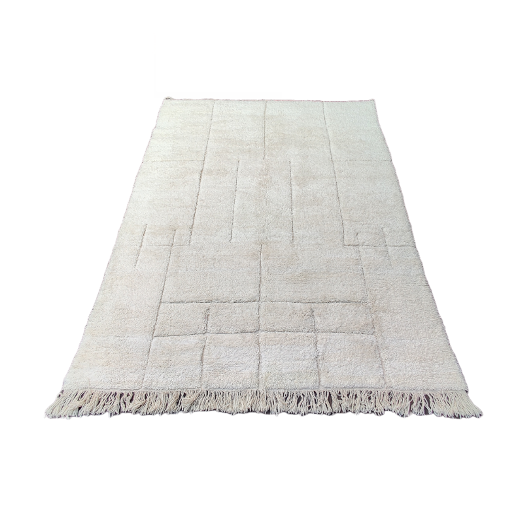 Tapis berbère graphique blanc 215x300 cm
