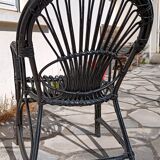 Fauteuil en rotin vintage
