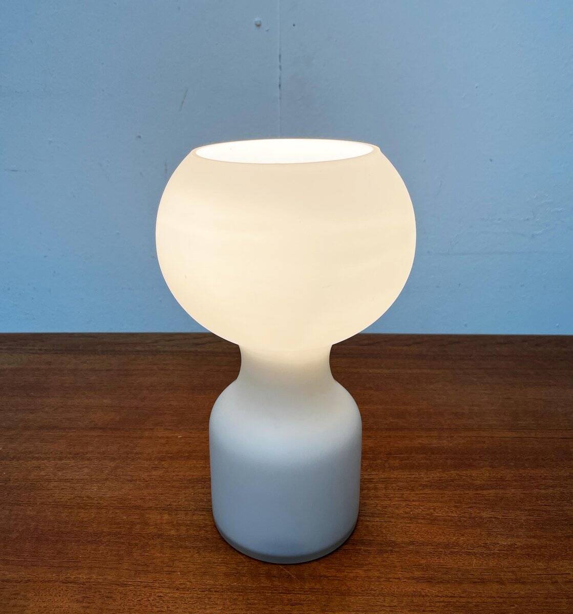 Vintage minimalist glass table lamp from the space age by Jean Paul Edmonds Alt for Philips, 1970s.
