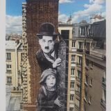 JR (1983-) Jean René says, - Homage to Charlie Chaplin, 2021 - Original signed lithograph