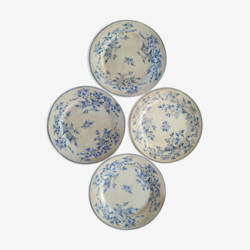 Plates for dessert antique porcelain romantic iron earth Sarreguemines epine