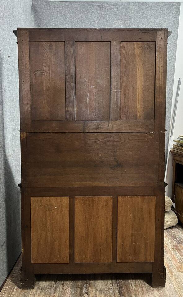 Lemarchand-Lemoine: Scriban cabinet stamped Napoleon III period in marquetry