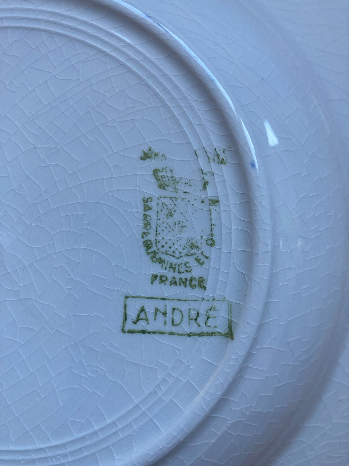 Deep plates André Sarreguemines Digoin blue flowers