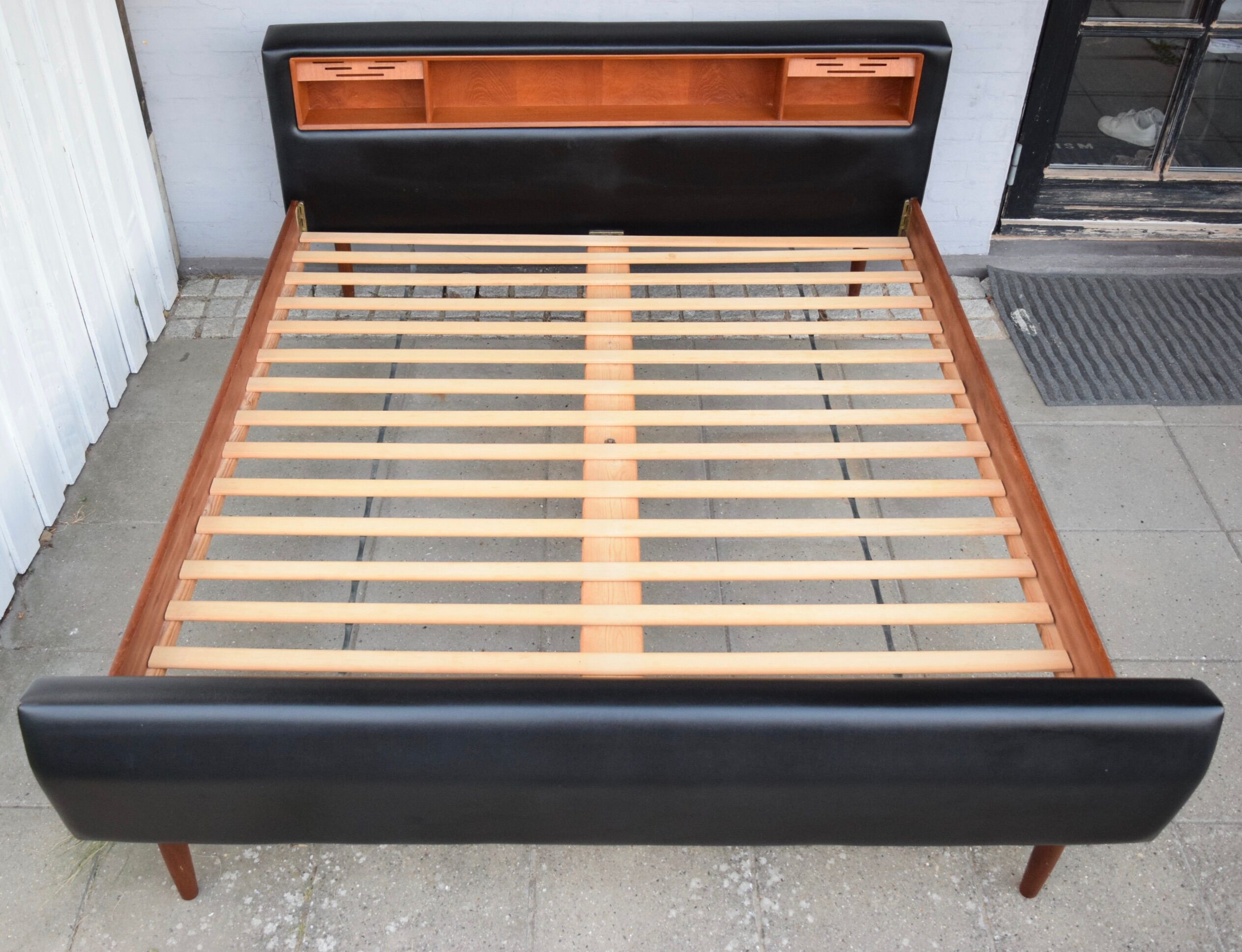 Danish midcentury teak double bed, 1960