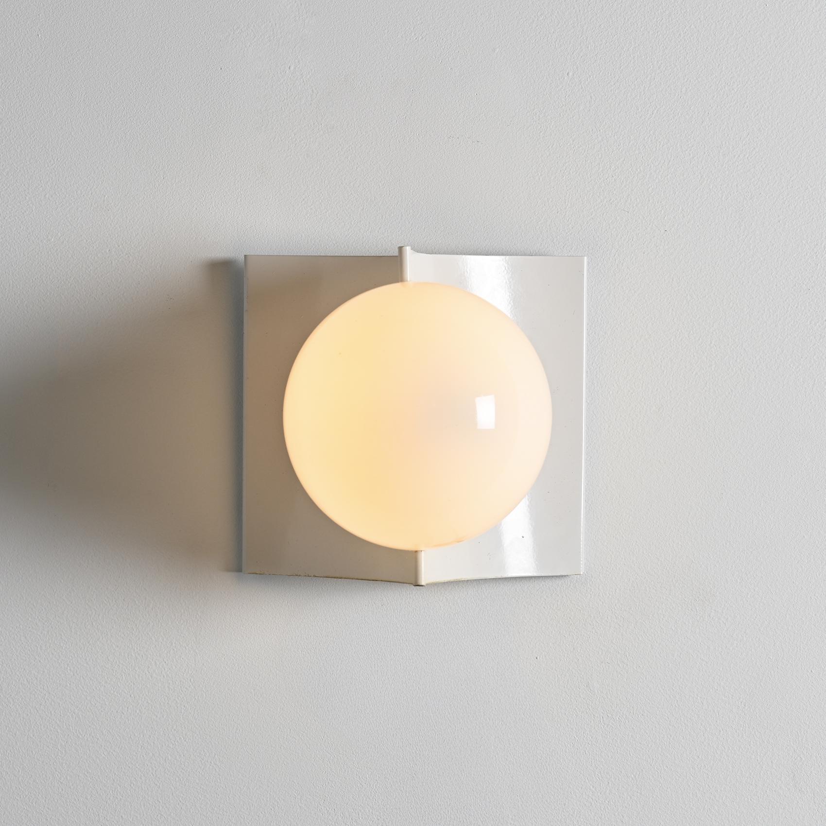 Opaline glass wall light, circa 1970