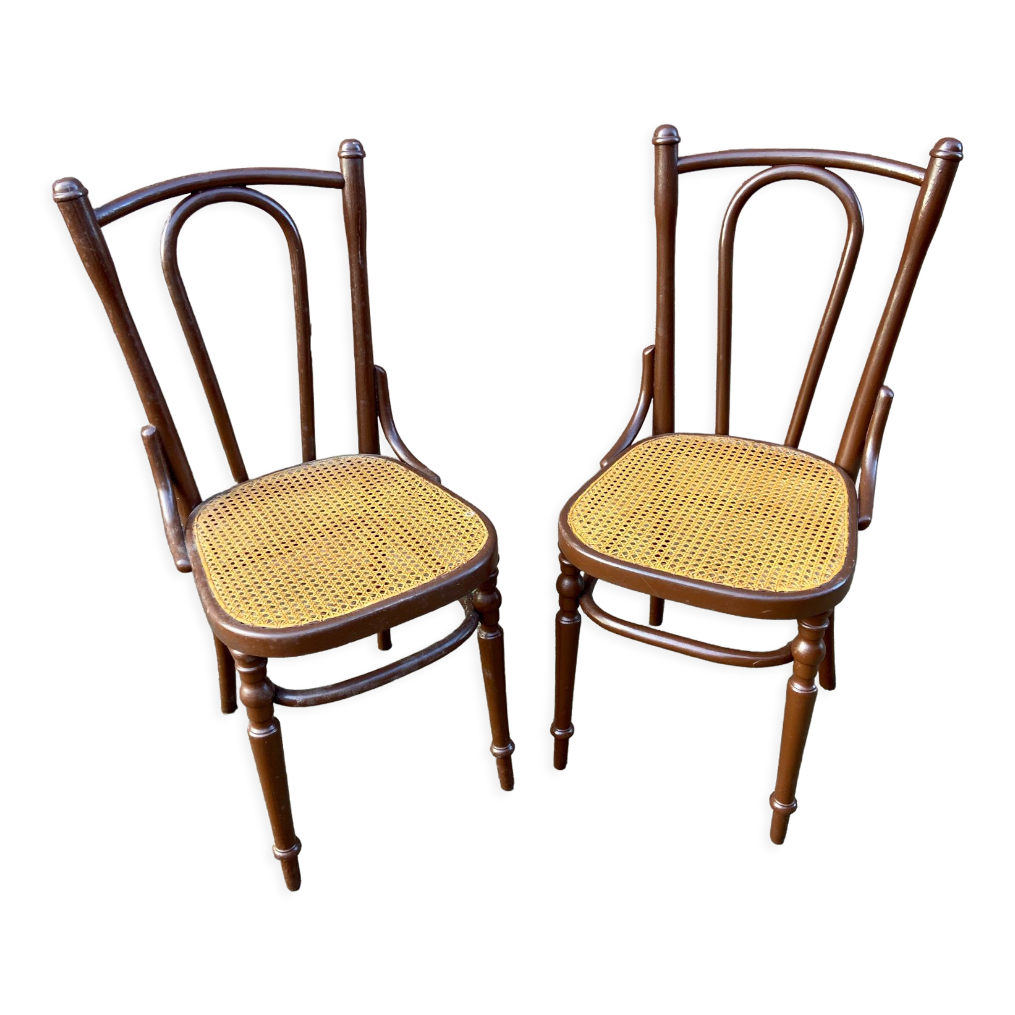 Pair of Viennese bistro chairs Fischel Nr 56 bentwood