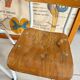 Pair of children's school chairs in wood and metal