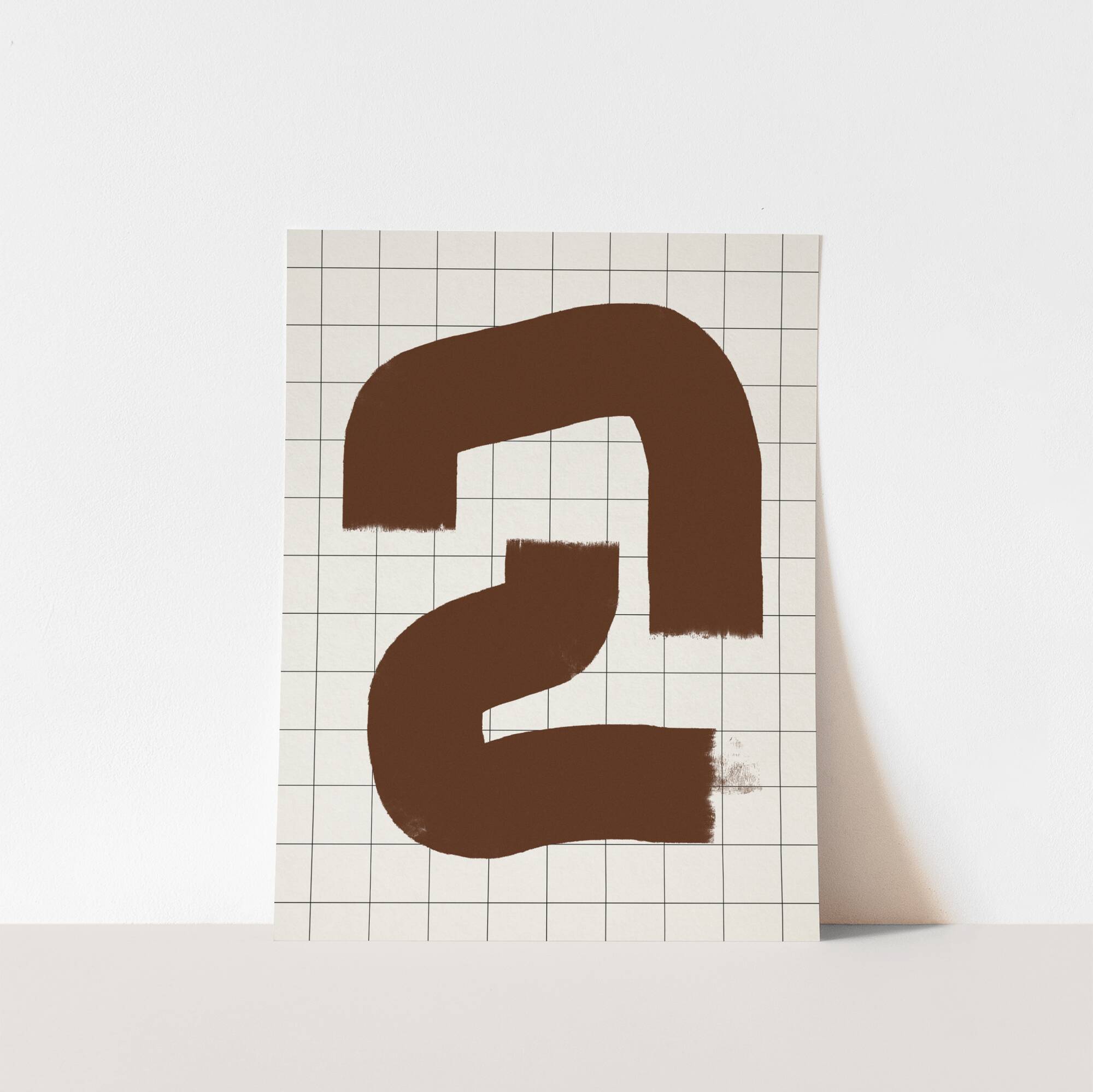 Abstract brown line giclee print, 50x70cm