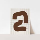 Abstract brown line giclee print, 50x70cm