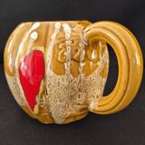 Melon-shaped ceramic jug, signed Poët-Laval, Cavaillon.