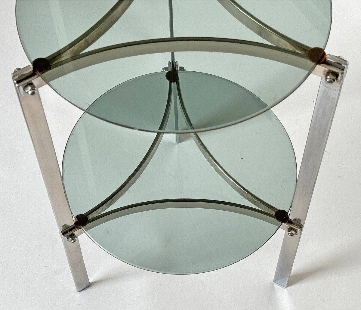 1970s chrome-plated steel tripod stool