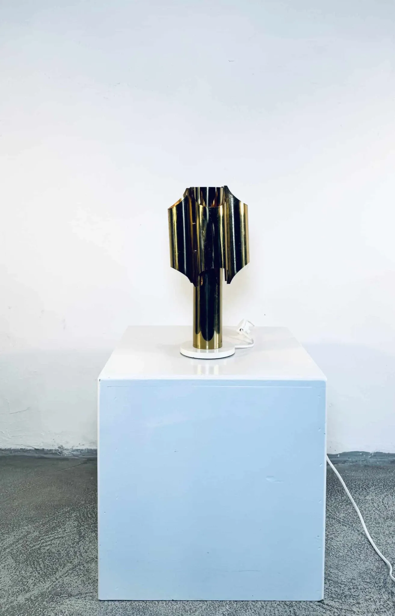 Type 742 Brass Coloured 'Orgue' Table Lamp, Possibly Maison Charles, France, 1960S
