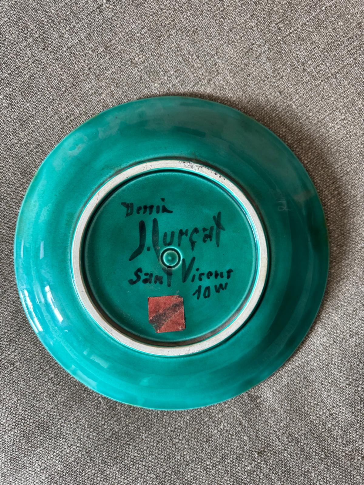 Glazed ceramic plate by Jean Lurçat, circa 1950.