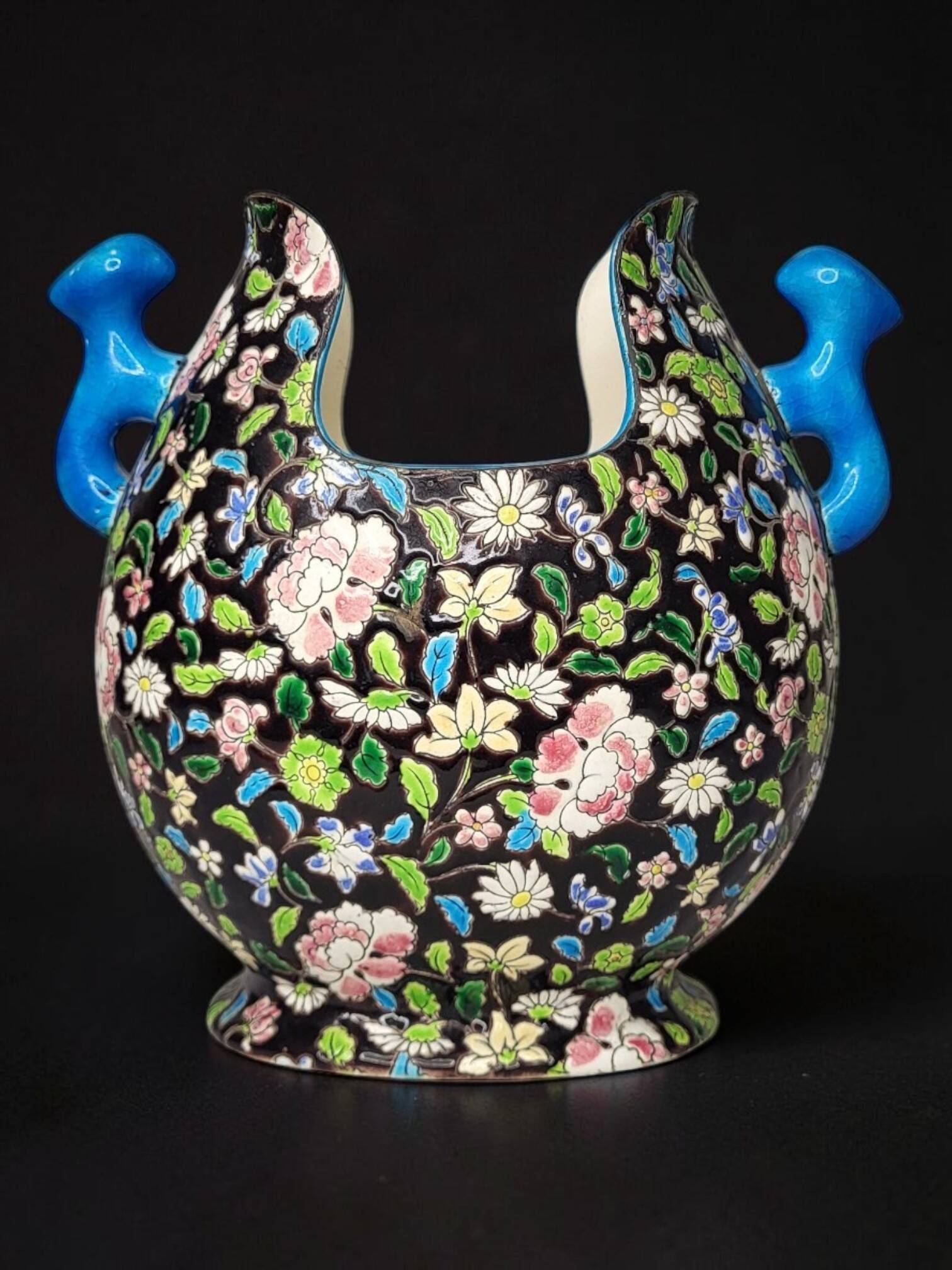 "Gueulard" vase in glazed ceramic from Gien