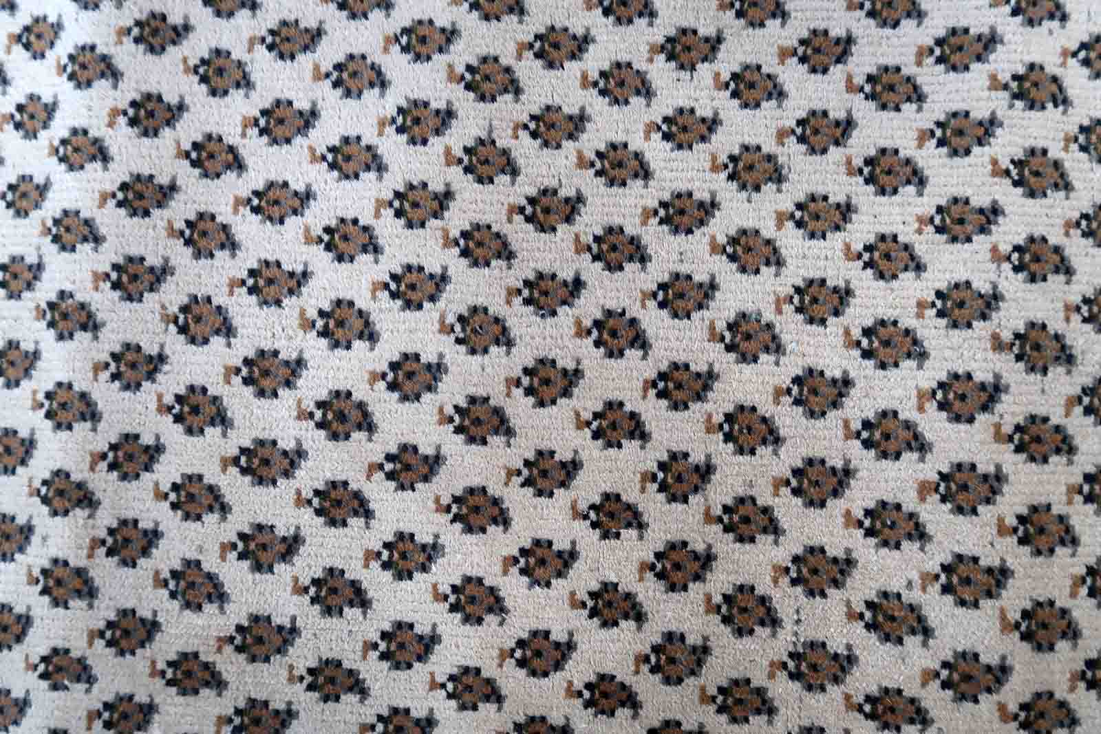 Vintage Indian carpet Seraband handmade 73cm x 143cm 1970s