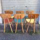 (Lot) 6 Multicoloured Compass Leg Chairs