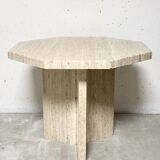 Guéridon octogonal en travertin 1970