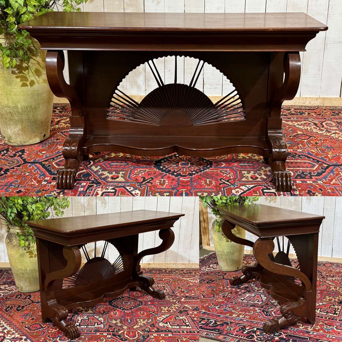 Louis Philippe console in teak from the 1950s - Indonesian craftsmanship.
