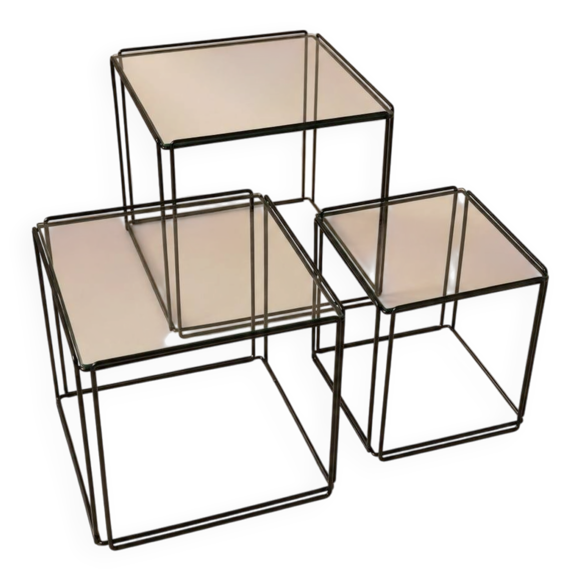 Set of 3 Isocele nesting tables by Max Sauze, 1970s