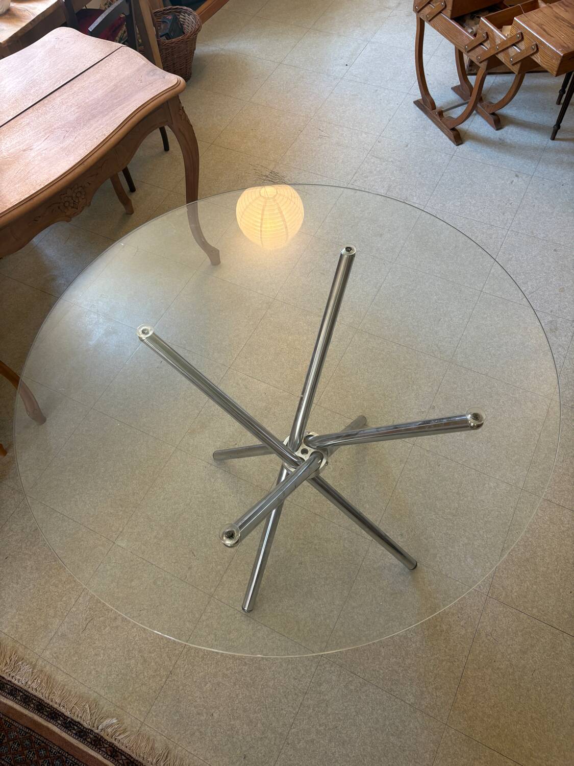 70's glass table