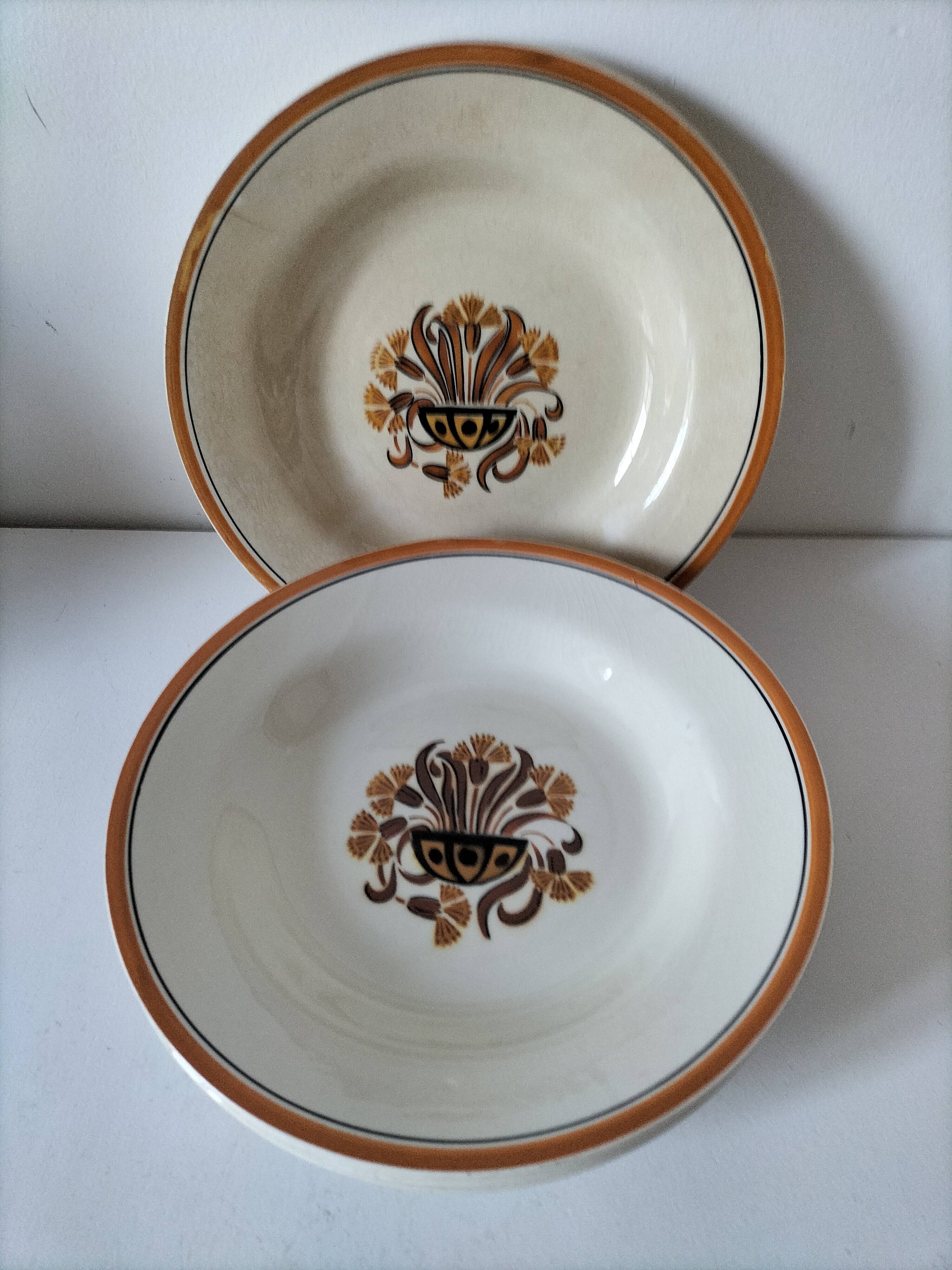 Set of 5 soup plates – Creil & Montereau – Œillet model