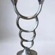 Biomorphic candleholder, solid aluminium, Spain, circa 1970