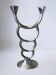Biomorphic candleholder, solid aluminium, Spain, circa 1970