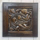 Pair of carved oak panels by Joseph Savina (1901-1983)