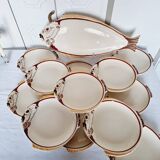 Impressive fish service 12 plates and 1 ceramic tray Author Quimper 1970s.