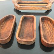Teak aperitif service, vintage Scandinavian cups