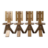 Set of 4 Pierre Chapo chairs from Seltz - 1960s/1970s