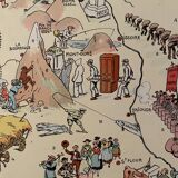 Affiche ancienne carte illustrée de l’Auvergne - JP Pinchon