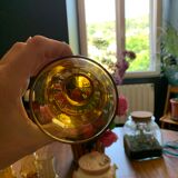 5 glasses orangeade blown glass