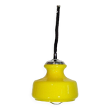 suspension 1970 reglable opaline jaune vif  tres bon etat acroche  h 65  ,,,,  h28x25
