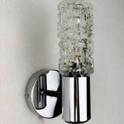 Pair of Targetti Sankey sconces, Murano faceted glass, Italy, 1970