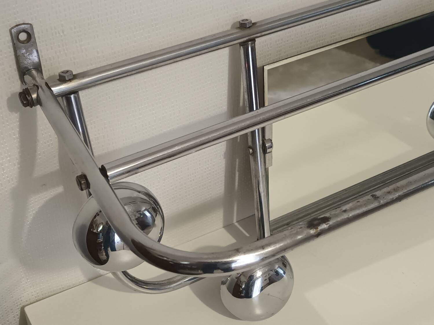 Vintage chrome wall coat rack