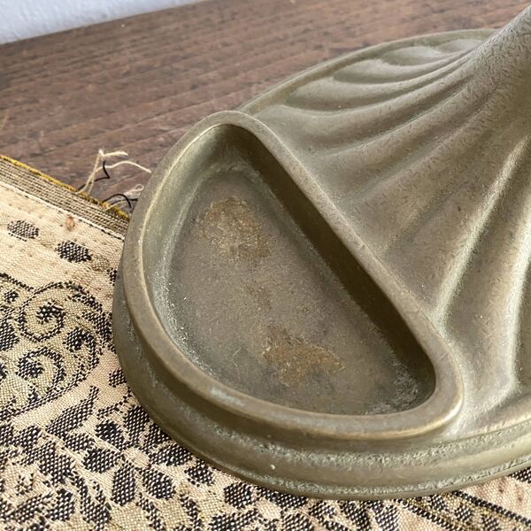 Lampe style rétro laiton et tulipe bleue