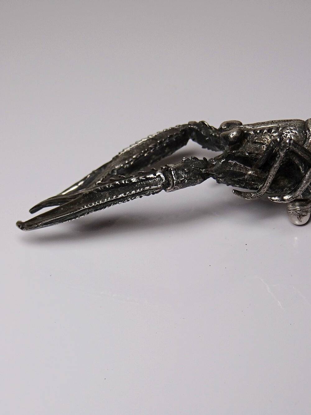 Crayfish/lobster handle, silver-plated metal, 1950s-1970s