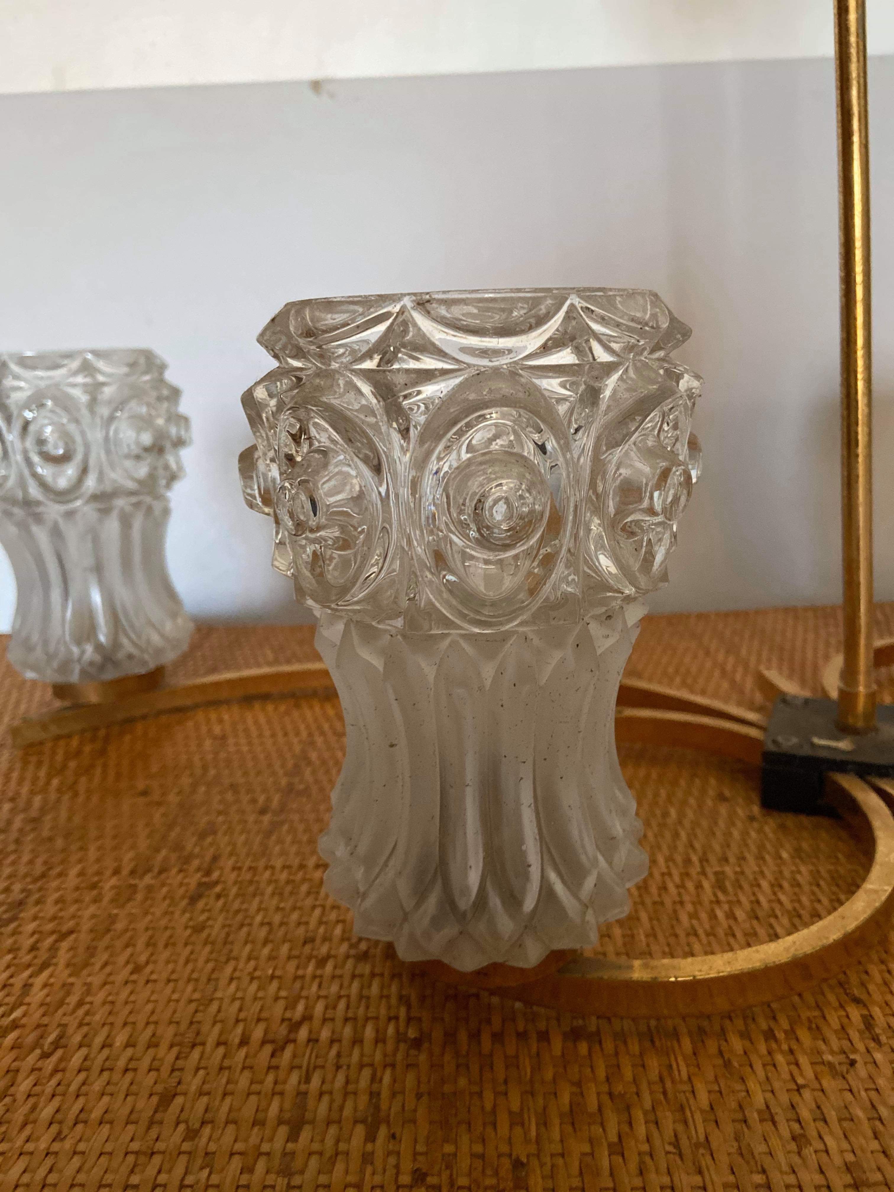 Vintage chandelier 50s-60s gold metal 6 branches