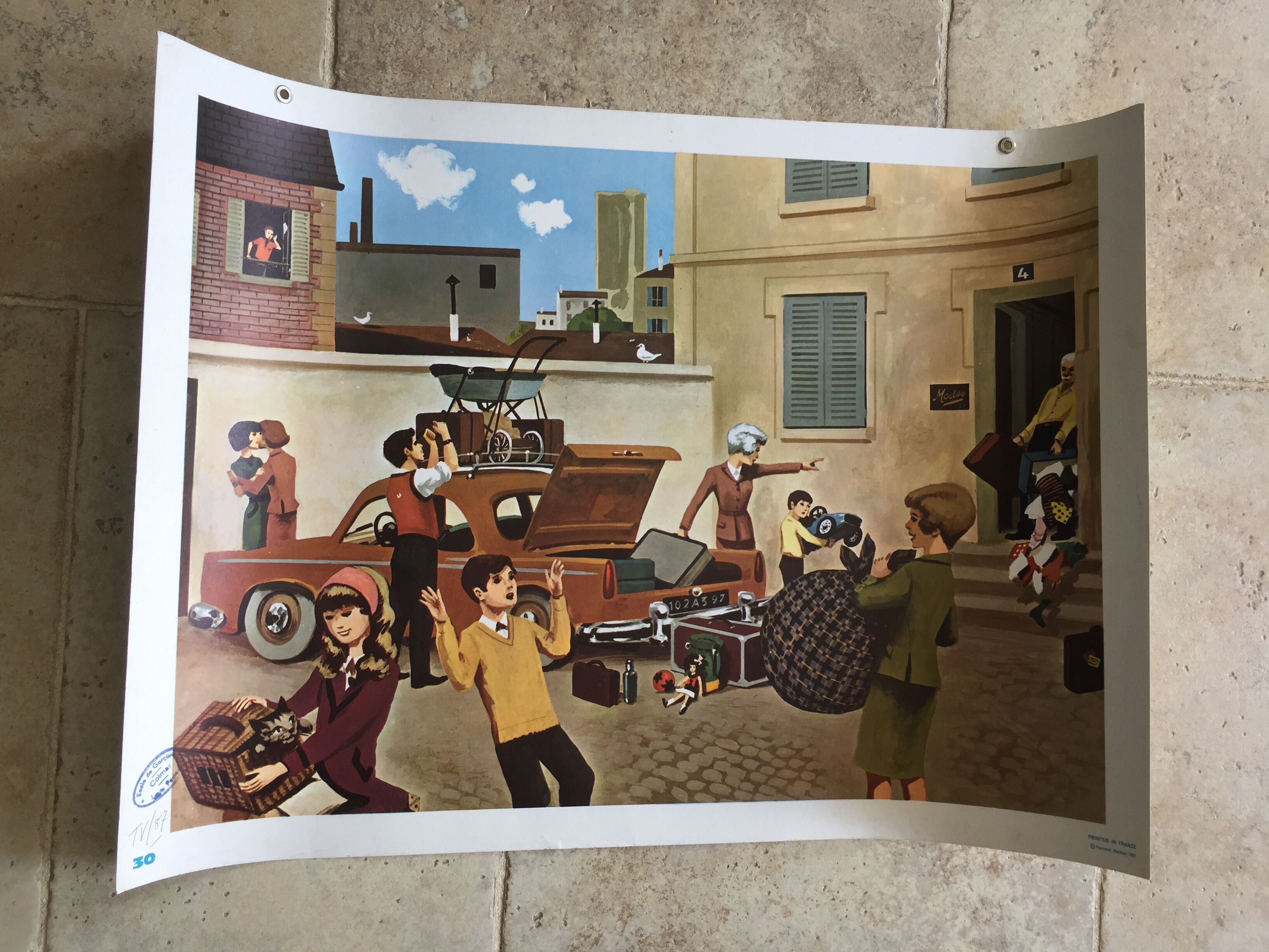 Nathan 1967 Educational School Poster Departure on Vacation