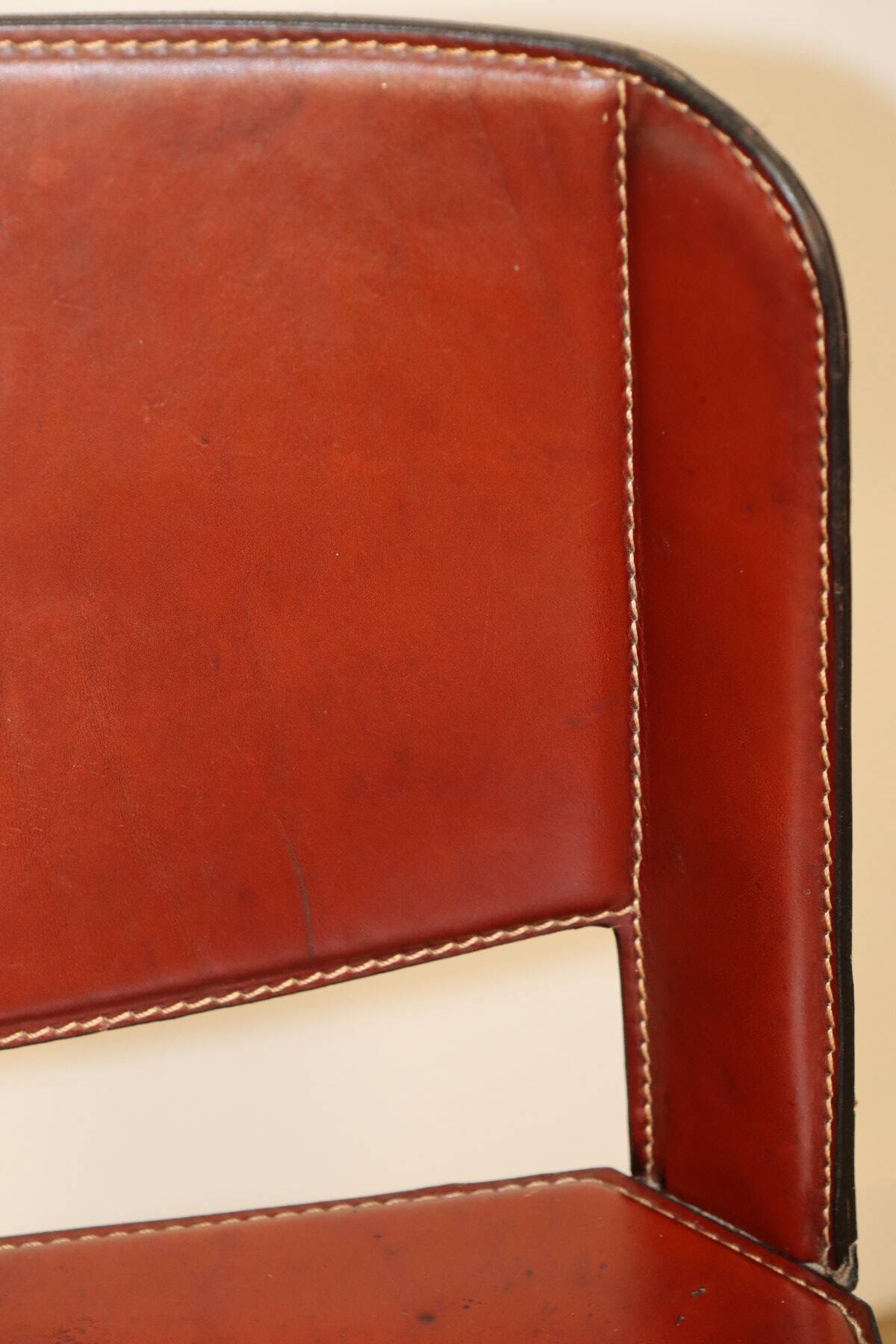 Matteo Grassi high stool in leather and metal