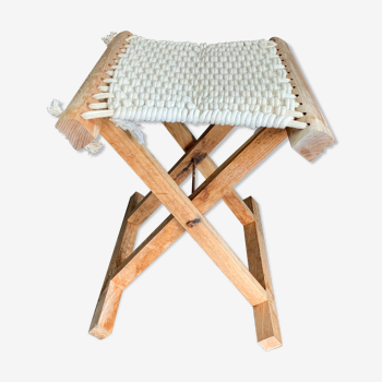 Wooden stool and rope