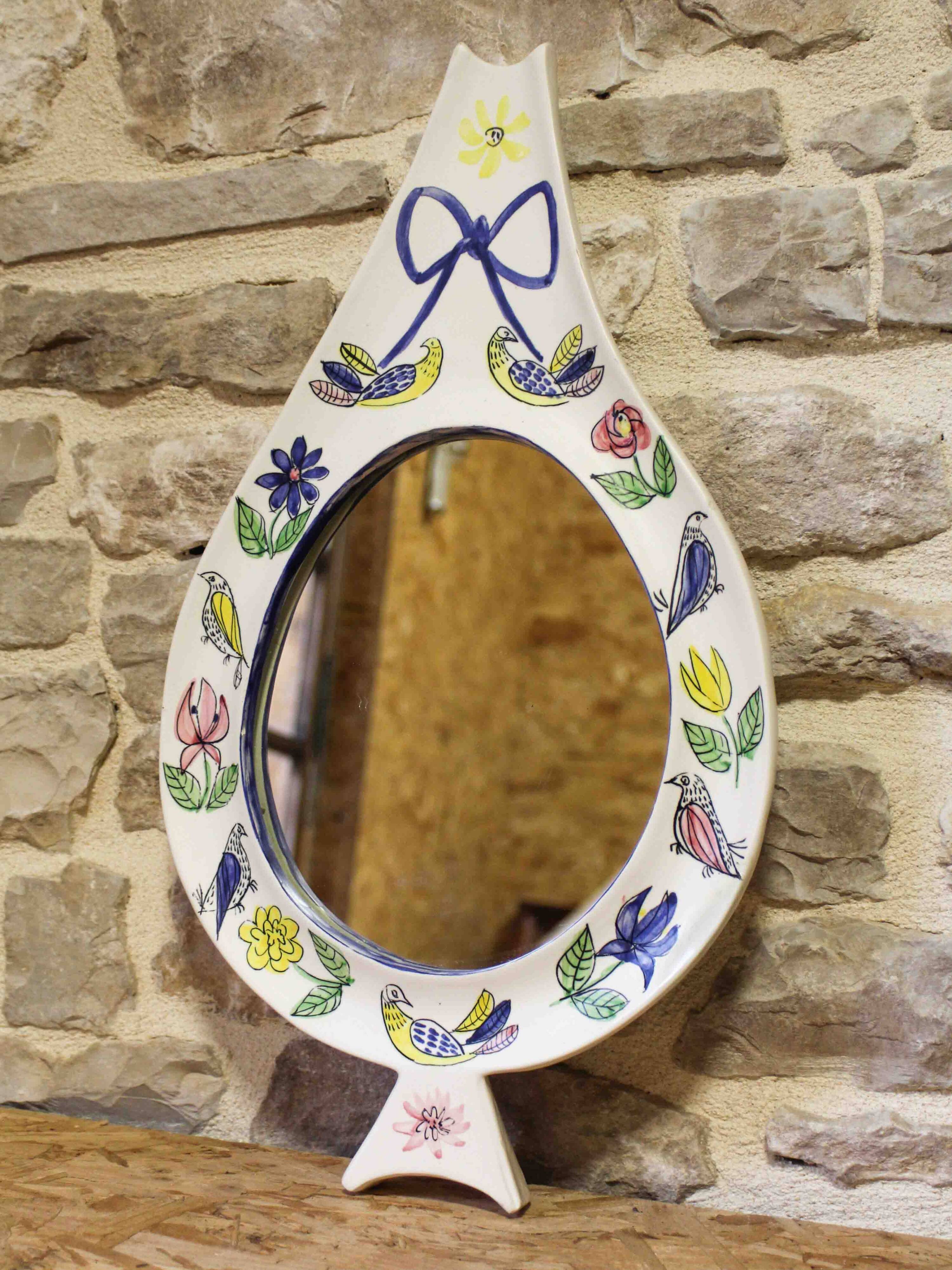 Ceramic mirror by Jean de Lespinasse