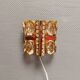 Swedish wall lamp in gold-colored metal with glass prisms. Estimated 1970-80s.