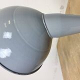 Industrial British Grey Enamel Factory Wall Lamp, 1960s