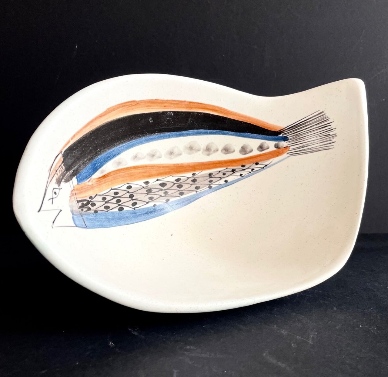 Earthenware "fish" cut by roger capron vallauris
