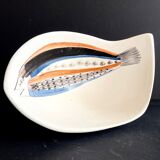 Coupe "au poisson" en faïence par roger capron vallauris