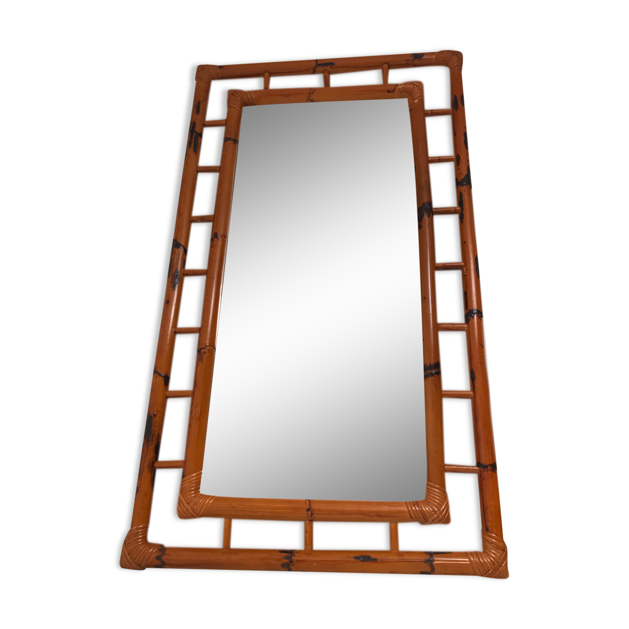 Vintage bamboo mirror